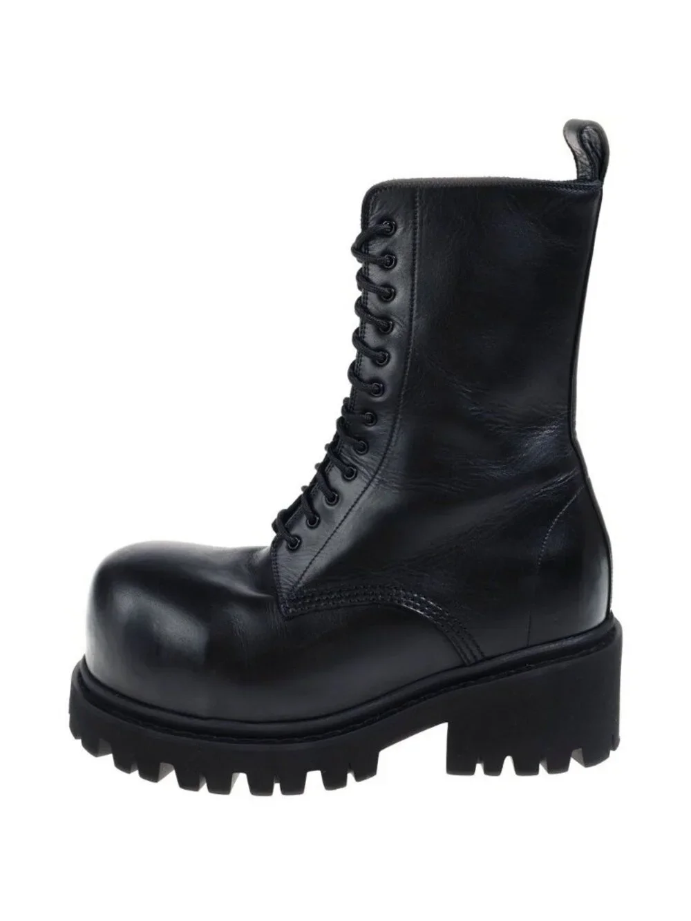 Balenciaga Stomper Lace-up Long Boots Black